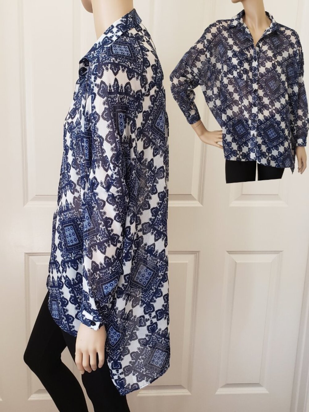 Sans Souci High Low Button Up Shirt SZ XS